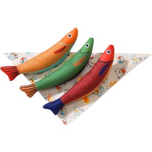 Cat Toys with Soft Chew Kicker Cat Toys for Indoor Cats & Kittens, Crinkle &Rattle Fish Sound Toy (3 Packs)