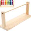 jojofuny Wooden Ribbon Organizer Rack Storage Holder - Large Capacity Craft Rack for Spools, Washi Tape, and Bow Making Supplies for Craft Room Organization
