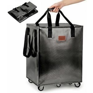 Reusable Grocery Bag On Wheels, Hauler Rolling Tote Bag, Foldable Rolling Tote Carries with Wheels