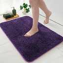 MIULEE Dark Purple Bathroom Rugs, Soft Small Absorbent Microfiber Bath Rugs Non Slip Quick Dry Fluffy Bath Mats for Bathroom Floor Tub Showers, Machine Washable, 16x24 Inch