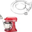 Pouring Shield for KitchenAid Tilt Head 4.5-5QT Stainless Steel (Only), Safety Pouring Shield, Splatter Guard for KitchenAid mixer bowl, Kitchen Aid Stand Mixers, kitchen aid Accessories and Attachments (Transparent)