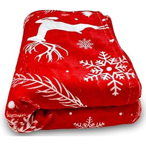 SeaRoomy Christmas Blanket, Ultra Soft Cozy Fuzzy Warm Reversible Knit Throw Blanket for Couch, Microfiber Lightweight Knitted Blanket Holiday Theme Home Christmas Decor (Reindeer, 61 x 46 inch)