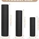 Dnnnii Tall Floor Vases Set of 3 - Black Metal Cylinder Vases for Living Room Corner, Modern Honeycomb Texture, Extra Large Standing Decor (Tallest 27.6in, Home Bedroom Dining Decor)