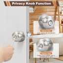 Estmoon 6 Pack Brushed Nickel Door Knobs, Privacy Door Lock Silver Keyless Door Handle with Lock for Bathroom Bedroom, Keyless Door Hardware