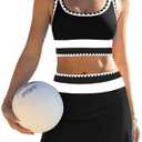 popvil High Waisted Bikini Sets for Women Tummy Control Swimsuits 3 Piece Bathing Suits Neon Swimwear with Skirt 2026,XL