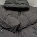 PUFFIT Women's Cropped Puffer Jackets, Warm Winter Jacket with Removable Hood, Zipped Pockets, Short Ladies Quilted Coat, M, Black