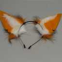 hbbhml Handmade Animal Fur Wolf Fox Ears Headband Cosplay Headwear Hair Hoop Head Accessories for Halloween Party
