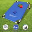 Portable Cornhole Set PVC Framed Corn Holes Outdoor Game Set with 2 Cornhole Boards, 8 Cornhole Bean Bags and Carrying Case, Camping Games Indoor Outdoor for Adults, Travel Camping Accessory