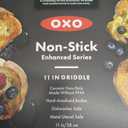 OXO Enhanced 11" Griddle Pan, PFAS-Free Ceramic Nonstick, Durable Hard Anodized Cookware, Scratch Resistant, Stainless Steel Handle, Good Grips, Dishwasher Safe, Oven safe, Black