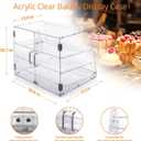 3-Tray Bakery Display Case, Acrylic Clear Display Case Countertop for Bread Pastry Dessert Food Cookie Display, Display Cabinet Box for Baking Enthusiasts - 20.86 x 17.3 x 16.5 inch