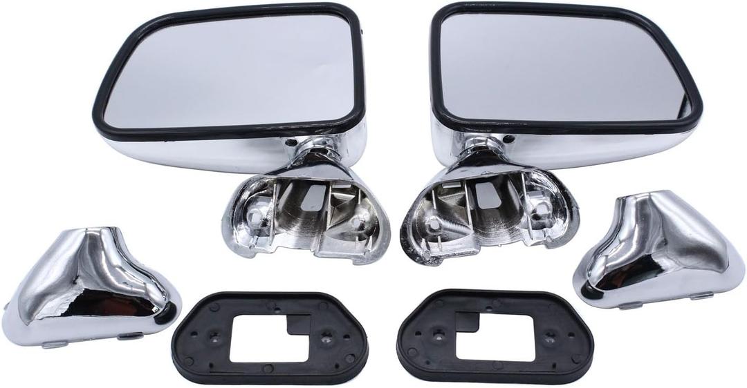 1 Pair Chrome Silver Manual Side View Mirrors Set 8791089136,8794089134 Fits for Toyota Pickup Truck 4Runner 1987-88