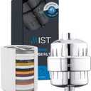 Mist Shower Filter for Hard Water Improves Skin, Hair, and Nails - High Output Shower Head Filter Softens Water and Removes Chlorine and Heavy Metals, Chrome