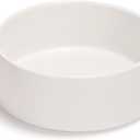 SPUNKYJUNKY 13.5OZ Ceramic Dog and Cat Bowl, Modern Cute Weighted Food Water Bowl for Replacement White (1 Pack)