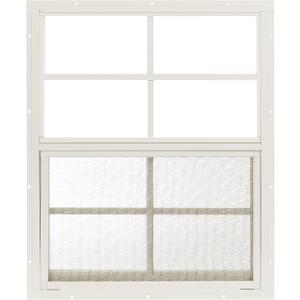 18x23 Shed Window, Flush Mount Sliding Window with Tempered Glass & Screen, White, 1-Pack