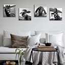 Black and White Wall Art Animal Wall Decor Horse Donkey Sheep Cow Canvas Pictures Prints Funny Decor Posters for Mens Bedroom Office Farmhouse Decoration Stretched Framed Ready to Hang 1212 inch4