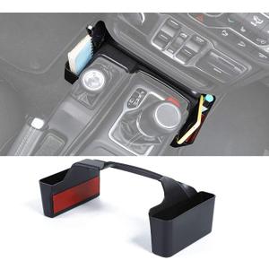 JWWY Update Gear Tray for 2018-2025+ Jeep Wrangler JL JLU & Gladiator JT 4xe Gear Shift Shifter Storage Box Center Console Compartment Organizer Bin, Interior Accessories, Matte Black (Patent Design)