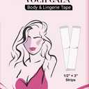 VOCH GALA Double Sided Tape for Clothes & Body (100 Strips)  AllDay Hold Lingerie Tape for Bridal & Wedding Dresses | Hypoallergenic Body Tape for Sensitive Skin |MedicalGrade Adhesive, Low Residue