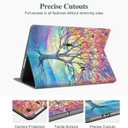 Lokigo Case for iPad 9th/8th/7th Generation (2021/2020/2019) 10.2 Inch, Protective iPad 10.2 Case Soft TPU Back Cover for iPad Cover 9th Generation, Adjustable Multi Viewing Stand, Life Tree