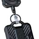 LIUGX Badge Holder with Airtag Retractable Keychain, Heavy Duty for Airtag Holder/Case, Durable ID Card Holder (Holds 4 Cards), with 31.5 Retractable Badge Reel Key Chain, 10,000+ Rebound, 8oz