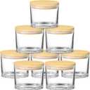SUPMIND 12oz Candle Jars for Making Candles, 8 Pack Large Clear Glass Empty Candle Jars with Bamboo Lids, Wide Mouth Candle Container Bulk, Ideal for Candle Business