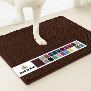 Muddy Mat | Super Absorbent Door Mat Indoor, Microfiber Quick Dry Chenille Entryway Rug, Non-Slip Front Door Mat, Indoor Mats for Entryway, Machine Washable Pet Rug, Brown 30"x19"