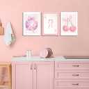 MTFBWY Large Pink Wall Art Set of 3 Canvas Prints, 16x24in 3-Panel Coquette Aesthetic Room Decor, Big Pink Bow & Disco Ball Canvas Wall Decor for Bedroom Living Room, Ready to Hang