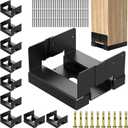 10 Pcs 6x6 Post Base for Concrete, Actual 5.5"x5.5" Wood, Black