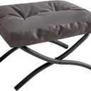 IBUYKE 11.8 H Folding Footrest Stool, Rectangle Small Foot Stool Accent Ottoman for Lazy Chair, Modern Portable Ottoman Foot Rest for Living Room Bedroom, Dark Grey WBD020BG