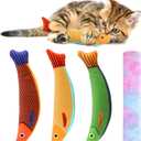 Cat Toys 4 Pack Kitten Toy for Bored Indoor Cats Soft Plush Cute Interactive Chew Toys