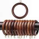 HORNART 3 Inch Wooden Drapery Curtain Rod Rings, 12 Pcs for 1.5-1.75-2 inch Rod Pole, 2.2 INCH INNER DIA, Natural Rosewood (12, 2.2 INCH INNER DIA), sheesham 3in (12)