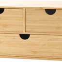 Wisuce Bamboo Desk Drawer Organizer, Desktop Organizer with Drawers Tabletop Storage Organization Box for Office Home Toiletries Supplies Vanity, No Assembly Required(3 Drawers-up down)