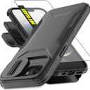 Designed for iPhone 16e Case | Built-in Slide Camera Cover & Screen Protector [2 in 1] Heavy Duty Rugged Shockproof Protective Cases for iPhone 16E 6.1''(Black)