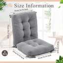 Juexica 4 Set Outdoor Patio Chair Cushions Corduroy Seat High Back Tufted Pillow Replacement Rocking Patio Chair Pads for Outdoor Indoor Home Office (Gray)