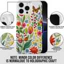 Compatible with iPhone 16 Pro Clear Case, Trendy Cute Floral Flowers Slim Anti-Yellowing TPU Shockproof Aesthetic Protective Phone Case Cover for Women Girls 6.3",in the Gardan