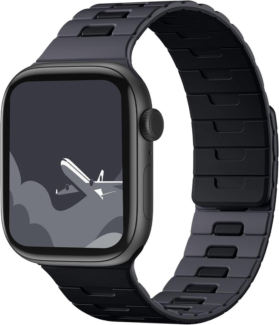 Bandletic Compatible with Apple Watch Bands for Men Women, Double Sided Reversible Magnetic Silicone Sport Watchband for iWatch 42mm(Series 11/10), 41mm(9/8/7), 40mm(SE3/SE2/SE/6/5/4), 38mm(3/2/1)