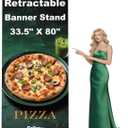 Retractable banner Stand 33.5"x80" with Padded Carry Bag Portable Roll Up Banner Metal Display Stands for Trade Shows Events Personal Celebrations (33.5"x80")