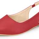 Allegra K Women's Pointed Toe Pumps Slingback Flat Red Pumps 8.5 M US