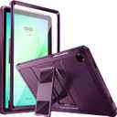 MoKo Case Fit Galaxy Tab A11 Plus/ A9 Plus 11-Inch 2026/2024, Shockproof Full Body Rugged Stand Back Cover with Built-in Screen Protector for Galaxy Tab A11+/ A9+ Tablet, Dark Purple