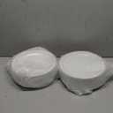 JOLLY CHEF 100 Pieces Gold Plastic Plates, 10 Inch Elegant Disposable Dinner White with Gold Rim, Disposable Plastic Plates for Christmas, Birthdays and Weddings