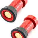 QWORK Fire Hose Nozzle, 1-1/2" Heavy Duty NPSH Thermoplastic Constant Flow Fog Nozzle, Fire Equipment, 2 Pack