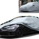 All Weather Waterproof car Cover Good for rain Snow uv Protection dust Compact Hatchback Golf GTI i3 Civic Elantra Soul Versa Gray (WB - (See Size Chart))