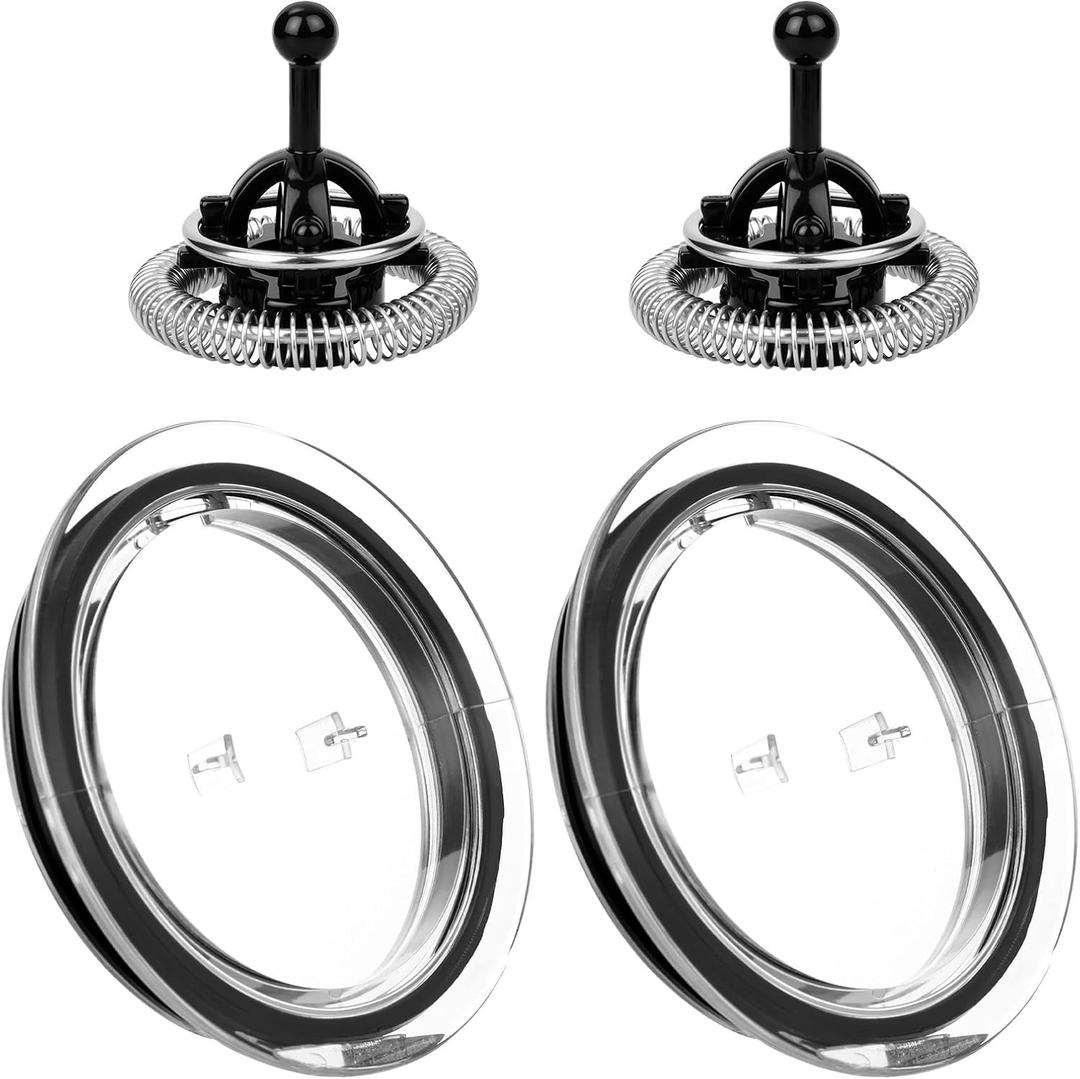 2pcs Milk Frother Lid & 2pcs Whisk Replacement, Practical Milk Frother Replacement Parts Coffee Machine Accessories Compatible with Nespresso Aeroccino 3/4/XL
