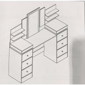 Modern White Makeup Vanity Set Dressing Desk with LED Mirror, Drawers, Storage Shelves