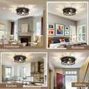 13 inch Black Flush Mount Ceiling Light Fixture,3-Light Light Fixtures Ceiling Mount for Hallway,Hall,Kitchen,Farmhouse (1 Pack)
