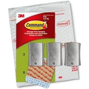 Command Universal Frame Hangers, Damage Free Hanging Picture Hangers, No Tools Frame Hanger for Living Spaces, 3 Metal Picture Frame Hangers and 8 Large Command Strips