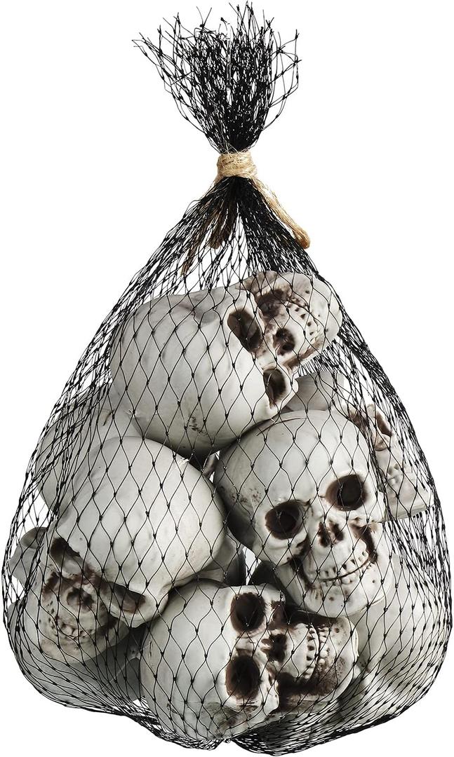 Boao 10 Pieces Halloween Skeleton Head Small Mini Skulls for Halloween Party Decoration Props, Table Decor