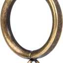 24Pcs 1.26-Inch Inner Diameter Metal Curtain Rings with Eyelets Half Circle Thick Wire Fits Up to 1.0 Inch Rod (Antique Brass-24pcs)