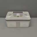 BYUNER Plastic Shower Caddy Dorm: Portable Bathroom Caddy Organizer with Handle and Holes, Cleaning Basket, Hard Shower Basket Storage Tote for Toiletry, College Dorm Room Essentials White/Silver