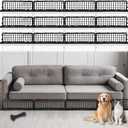 Under Couch Blocker 12 Pack, Under Bed Blocker for Pets, Black Plastic Under Bed Blocker with 100 Ties, Stops Pets from Sneaking Under Sofas and Beds