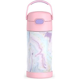 THERMOS FUNTAINER Water Bottle with Straw - 12 Ounce - Kids Stainless Steel Vacuum Insulated Water Bottle with Lid, Dreamy